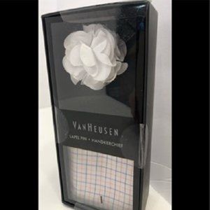 Van Heusen Lapel Pin & Handkerchief Set